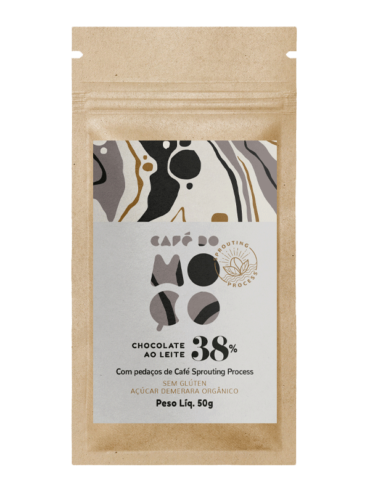 embalagem de chocolate especial do café do moço com 38% de cacau
